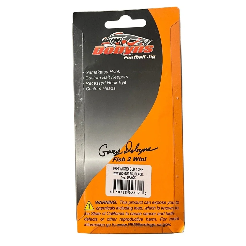 DOBYNS Football Jig Weedless Guard Black 1 Ounce 3 Pack‎ Fishing Tackle